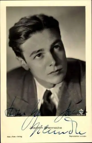 Ak Schauspieler Joachim Brennecke, Portrait, Film Foto Verlag A 3503/2, Autogramm