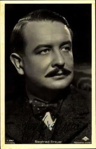Ak Schauspieler Siegfried Breuer, Autogramm, Portrait