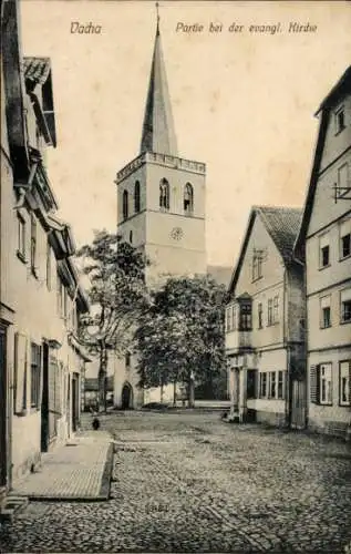 Ak Vacha in der Rhön Thüringen, Straßenpartie, evangelische Kirche