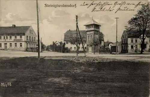 Ak Steinigtwolmsdorf in der Lausitz, Straßenpartie, Geschäfte