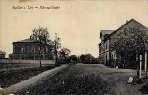 Ak Strehla an der Elbe Sachsen, Bahnhofstraße