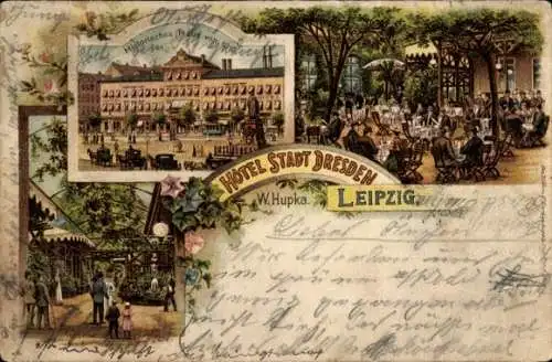 Litho Leipzig in Sachsen, Historisches Haus von 1813, Garten