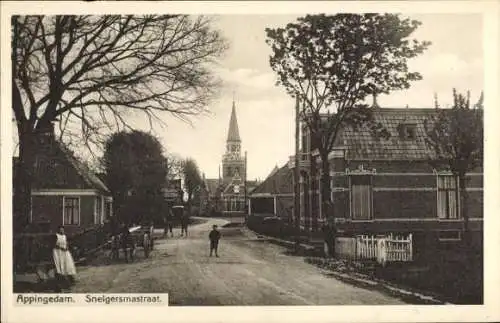 Ak Appingedam Groningen Niederlande, Snelgersmastraat