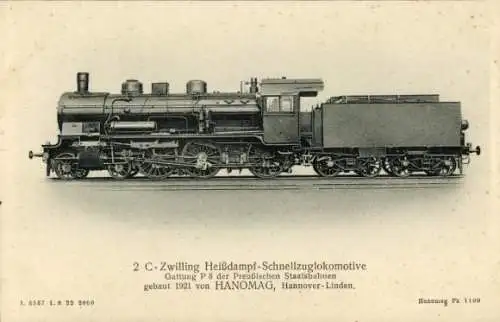 Ak 2 C-Zwilling-Heißdampf-Schnellzuglokomotive, HANOMAG