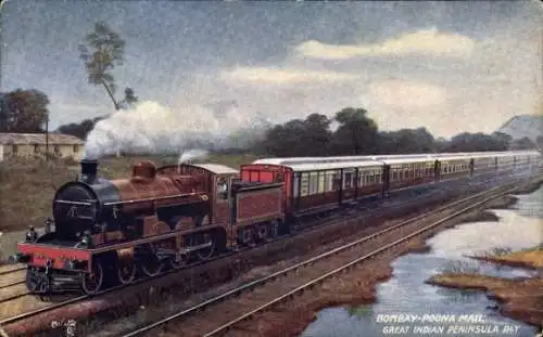 Ak Indien, Bombay Poona Mail, Great Indian Peninsula Railway, Tuck Nr 9329