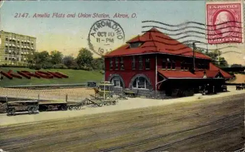 Ak Akron Ohio USA, Amelia-Flats, Union-Station