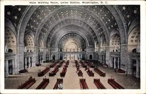 Ak Washington DC USA, Hauptwarteraum, Union Station