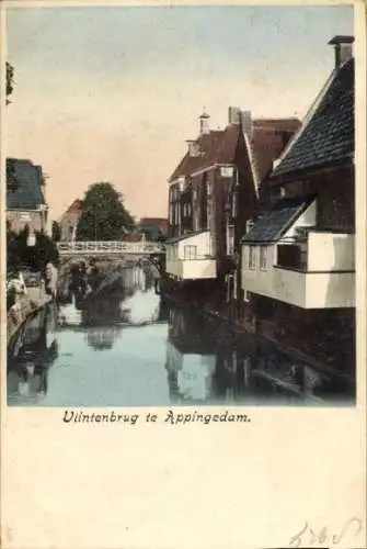 Ak Appingedam Groningen Niederlande, Ulintenbrug