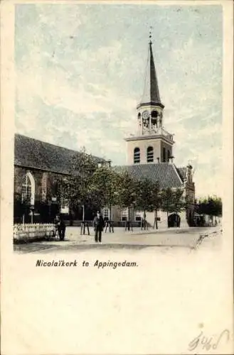 Ak Appingedam Groningen Niederlande, Nicolaikerk