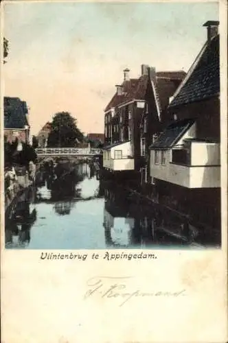 Ak Appingedam Groningen Niederlande, Ulintenbrug