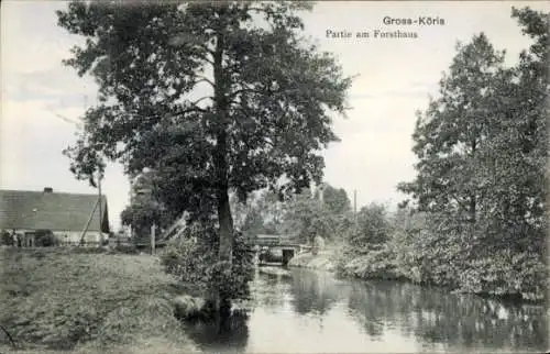 Ak Groß Köris im Kreis Dahme Spreewald, Partie am Forsthaus