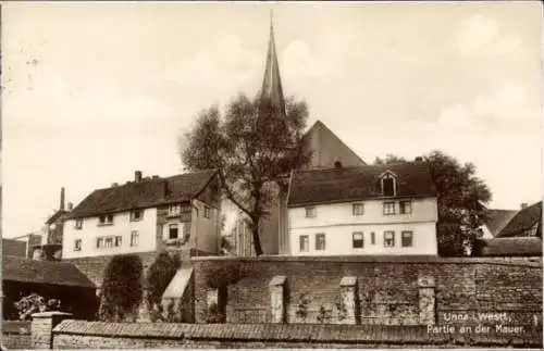 Ak Unna in Westfalen, Partie an der Stadtmauer