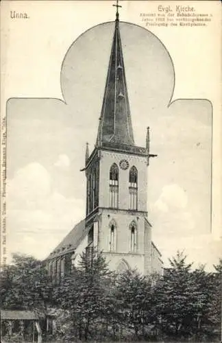 Ak Unna in Westfalen, Evangelische Kirche
