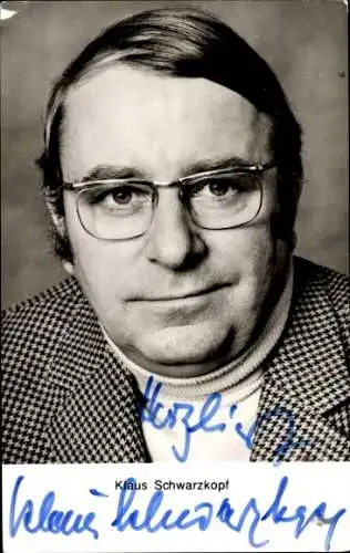 Ak Schauspieler Klaus Schwarzkopf, Portrait, Autogramm