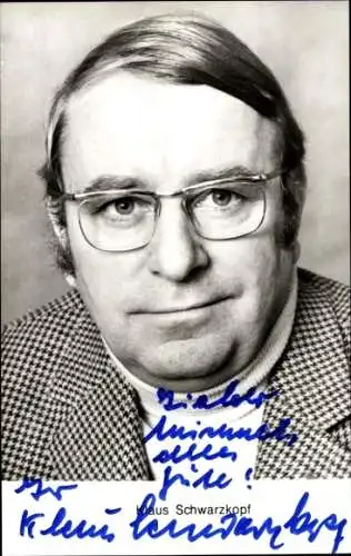 Ak Schauspieler Klaus Schwarzkopf, Portrait, Autogramm