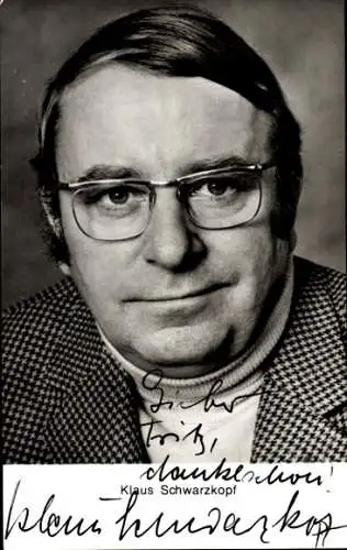 Ak Schauspieler Klaus Schwarzkopf, Portrait, Autogramm