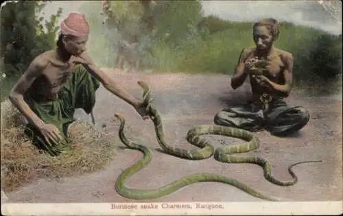 Ak Rangun Rangoon Myanmar, Burmesische Schlangenbeschwörer