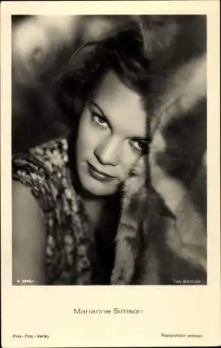 Ak Schauspielerin Marianne Simson, Portrait