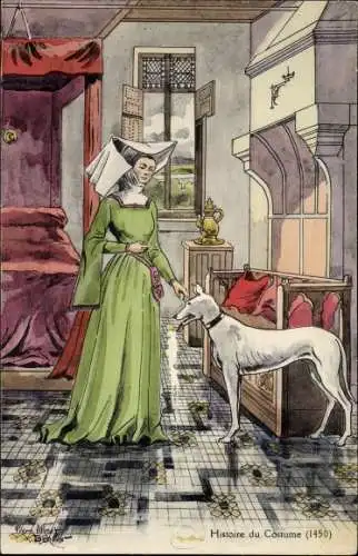 Künstler Ak Leroux, Geschichte der französischen Mode, 1450