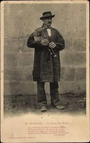 Ak Mann in Tracht mit Dudelsack, Sackpfeife