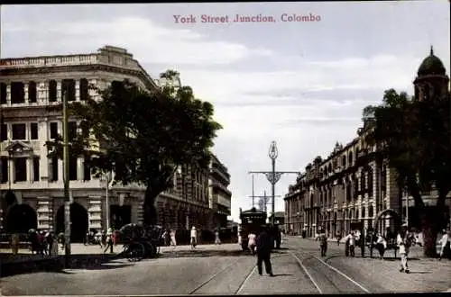 Ak Colombo Ceylon Sri Lanka, York Street Junction