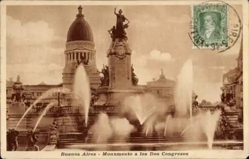 Ak Buenos Aires Argentinien, Monumento a los Dos Congresos