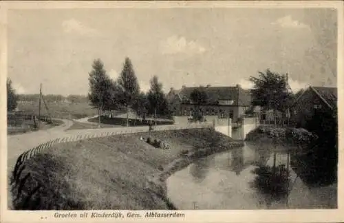 Ak Kinderdijk Molenwaard Südholland Niederlande, Ortsansicht