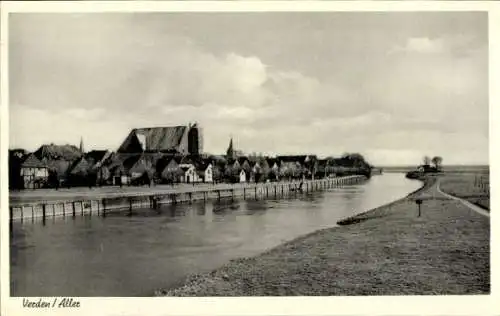 Ak Verden an der Aller, Teilansicht, Wasserstraße