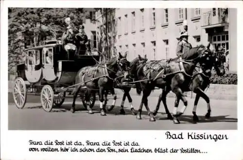 Ak Bad Kissingen Unterfranken Bayern, Postkutsche, Gedicht