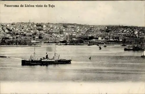 Ak Lisboa Lissabon Portugal, Panorama de Lisboa visto do Tejo