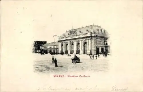 Ak Milano Mailand Lombardia, Bahnhof