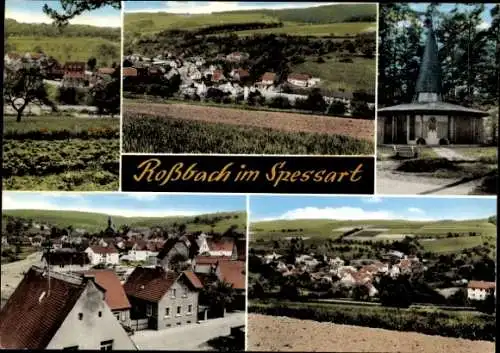 Ak Roßbach Leidersbach im Spessart, Panorama, Ortsansicht