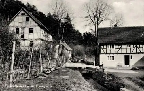 Ak Soisdorf Eiterfeld in Hessen, alte Buchenmühle an der Zonengrenze