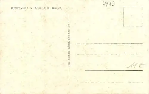 Ak Soisdorf Eiterfeld in Hessen, alte Buchenmühle an der Zonengrenze