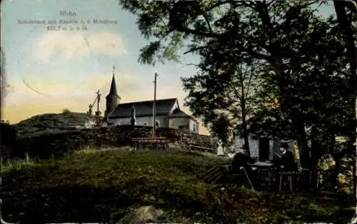 Ak Hofbieber in der Rhön, Milseburg, Schutzhaus, Kapelle