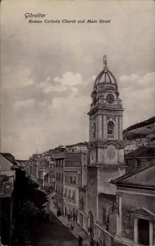 Ak Gibraltar, Katholische Kirche an der Hauptstraße