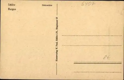 Künstler Ak Schlitz in Hessen, Heimwärts, Burgen, Schaafe