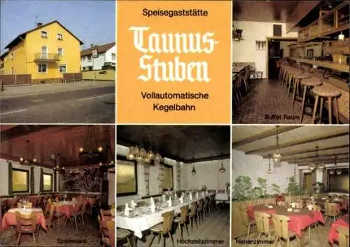 Ak Großkrotzenburg in Hessen, Haus Taunusstuben, Speisesaal, Hochzeitszimmer, Buffet-Raum
