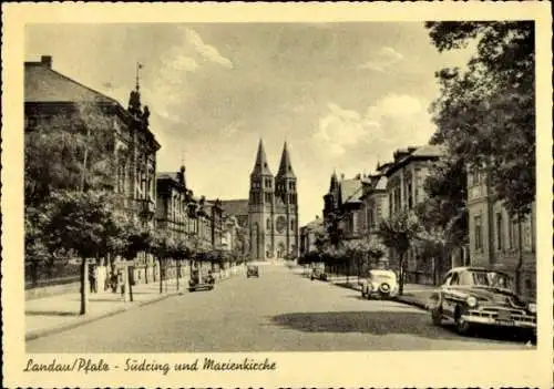 Ak Landau in der Pfalz, Südring, Marienkirche