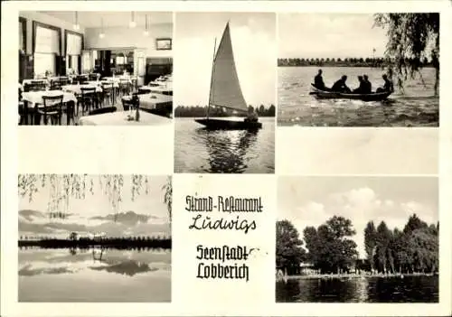 Ak Lobberich Nettetal, Strand Restaurant Ludwigs, Segelboot