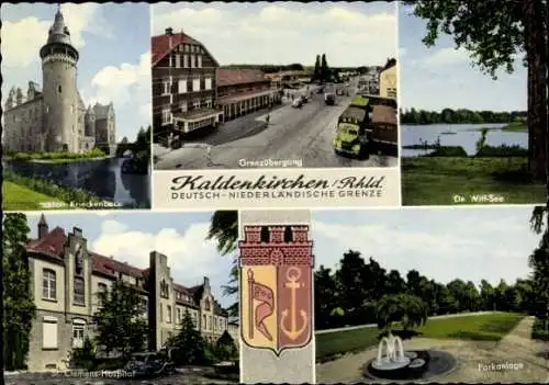 Ak Kaldenkirchen Nettetal am Niederrhein, Schloss Krieckenbeck, Grenzübergang, St. Clemens Hospital