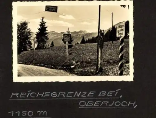 Ak Oberjoch Bad Hindelang im Oberallgäu, Reichsgrenze