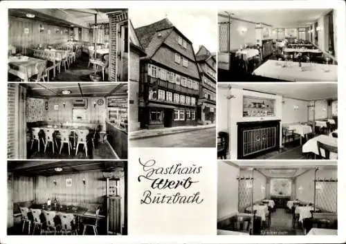 Ak Butzbach im Taunus Hessen, Gasthaus Werb, Innenansichten