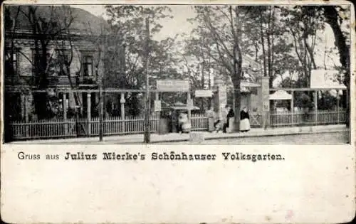 Ak Berlin Pankow Niederschönhausen? Julius Mierke's Schönhauser Volksgarten