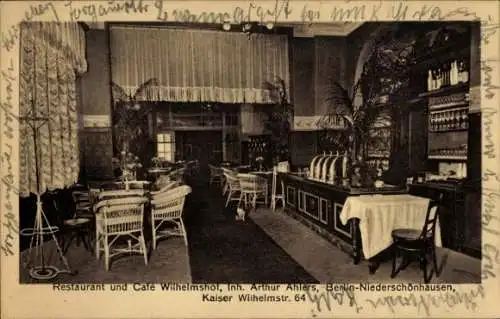 Ak Berlin Pankow Niederschönhausen, Restaurant und Café Wilhelmshof, Kaiser Wilhelm Str. 64
