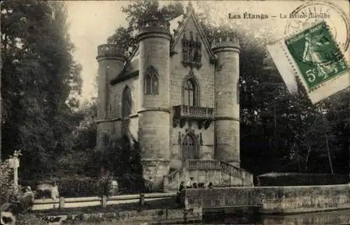 Ak Coye Oise, Chateau de la Reine Blanche, Teich