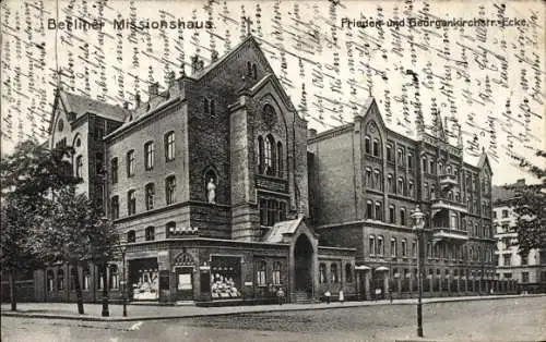 Ak Berlin Friedrichshain, Missionshaus, Frieden- und Georgenkirchstraße Ecke