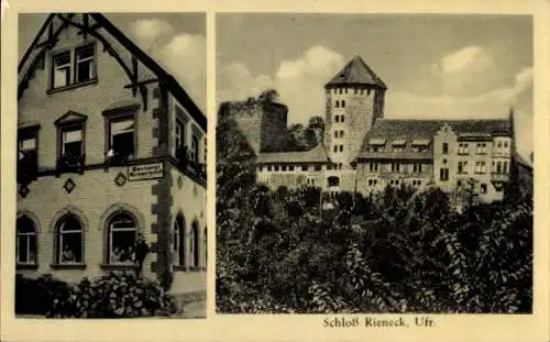 Ak Rieneck im Spessart Unterfranken, Schloss, Weinwirtschaft und Bäckerei