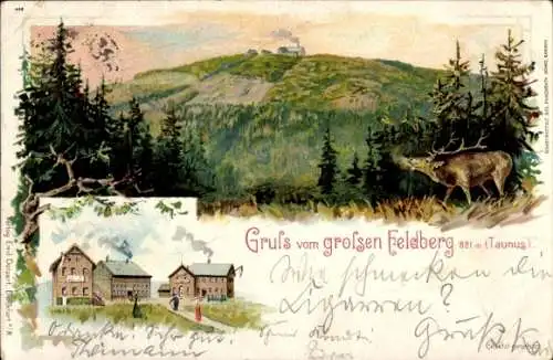 Litho Feldberg Schmitten, Gasthaus, Großer Feldberg