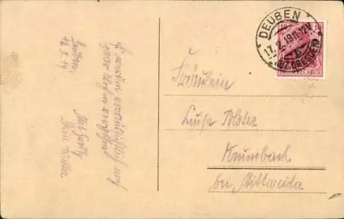 Ak Ob er bald heimkehrt, Frau denkt an seinen Geliebten